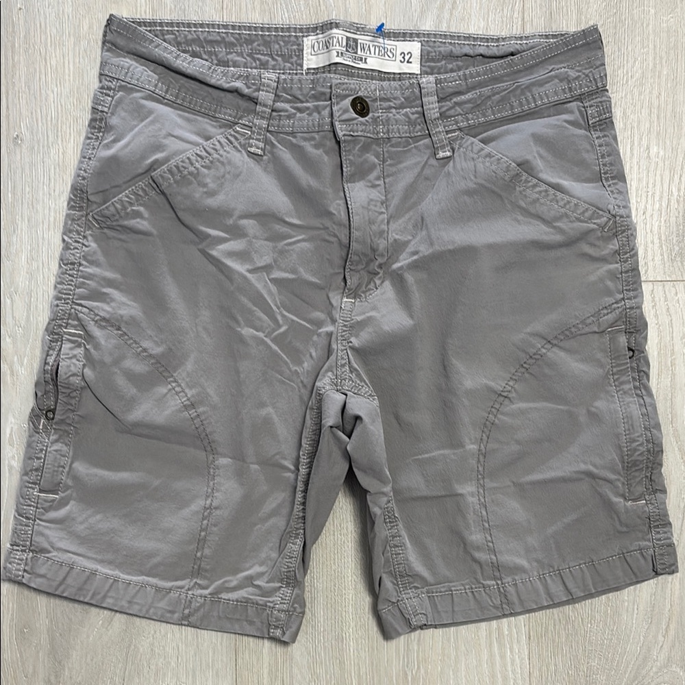🔥BUNDLESALE Mens 32 Coastal Waters Gray Cargo Shorts with Versatile Style
